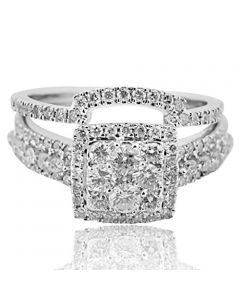 14K White Gold Diamond Wedding Ring Set 1.25ctw 11mm Wide(i2/i3, I/j)
