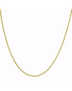 10k Yellow Gold 1.5mm Solid Rope Chain Necklace Lobster Clasp