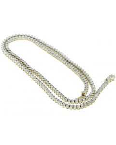 10K Gold Diamond Tennis Necklace 20 Inch Long 2.00ctw Diamond Mens or Womens Chain