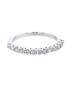 Platinum Wedding Band Womens Wedding Ring 0.5ct Round Diamonds Bead Set Near Colorless Diamonds