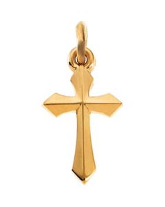 CROSS PENDANT 14K Yellow Gold 12.50 X 7.00 ONE PIECE