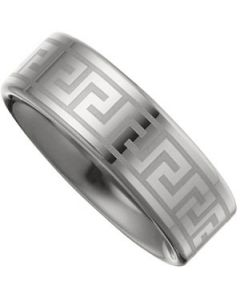 FLAT BAND W/LASER GREEK KEY N\A  9 ONE PIECE