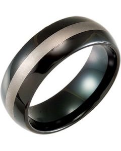 GREY LASER POLISHED TT BAND N\A  8.5 ONE PIECE