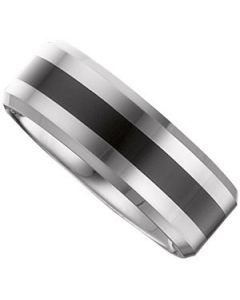 FLAT BAND WITH BLACK ENAMEL N\A  8 ONE PIECE