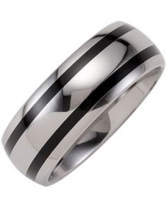 DOME BAND WITH BLACK ENAMEL N\A  13 ONE PIECE