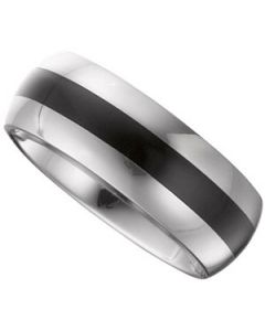DOME BAND WITH BLACK ENAMEL N\A  12.5 ONE PIECE