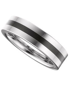 FLAT BAND WITH BLACK ENAMEL N\A  10 ONE PIECE