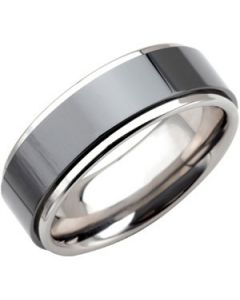 RIDGED BAND W/CERAMIC INLAY N\A  9 ONE PIECE