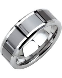 BAND WITH CERAMIC INLAY N\A  8.5 ONE PIECE