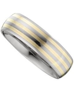 SLIGHT DOME BND W/14K GLD INLA N\A  11.5 ONE PIECE