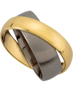 ROTATING BAND Titanium & 14K Yellow Gold 8MM/6MM TI_14KY ROTATING BAND ONE PIECE