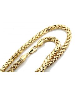 Mens Ladies 10K Yellow Gold 3.5MM Palm Wheat Chain Necklace 22, 24,26,28,30 Inch