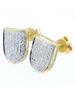 Diamond Earrings For Grillz 0.31ctw 10K Yellow Gold 11mm X 8mm Screw Back for Teeth
