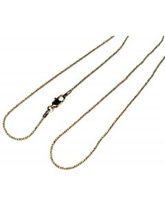 14K Gold Popcorn Rope Necklace 18 inch Long Lobster Clasp 1mm 