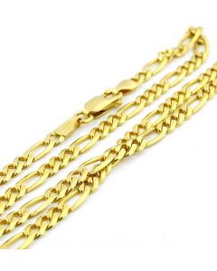 14k SOLID GOLD FIGARO NECKLACE MENS OR WOMENS 4MM WIDE 20 INCHES ESTATE SALE