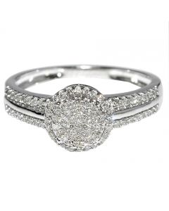 0.25ct Diamond Bridal Engagement Ring Promise Ring 10K White Gold 8mm
