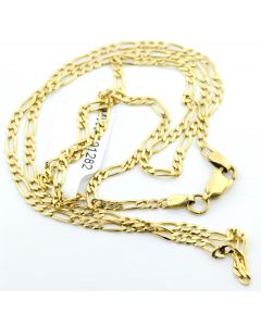 14K Gold Figaro Chain 22 Inches Long 2.5mm Wide With Lobster Clasp Estate Sale