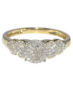 0.25ct Bridal Engagement Ring 10K Yellow Gold 7mm Wide New Promise Ring