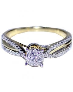 0.3ct Diamond Engagement ring 10K Gold Vintage Inspired