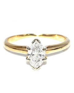 Marquise Cut Diamond Engagement Ring in 14K Gold 8.7mm 0.65ct