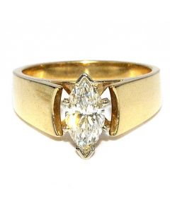 1ct Marquise Cut Solitaire Natural Diamond Engagement Ring 14K Gold SI1/SI2 