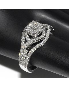 0.75ct Diamond Bridal Wedding Ring Engagement 10K White Gold Vintage Solitaire