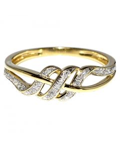 0.10ct Diamond Anniversary Band Ring 10K Yellow Gold 6mm Wide Wedding Band