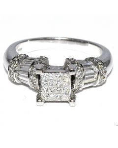 Princess Cut Diamond Bridal Engagement Ring 14K White Gold 1.25ctw