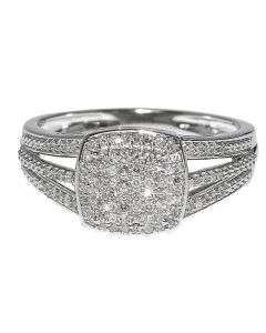 0.25ct Diamond Bridal Wedding Ring 3 in 1 Style Pave Set 10K White gold 9mm Wide