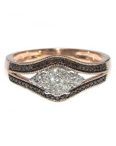 Cognac Diamond Brial Wedding Ring 10K Rose Gold 0.33ct  engagement Ring New