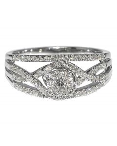 0.5ct Diamond Bridal Wedding Ring 10K White Gold 3 in 1 Style Round Cut 
