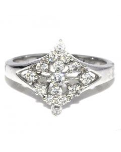 0.5ct Diamond 14K White Gold Anniversary Fashion Ring Cocktail Right hand