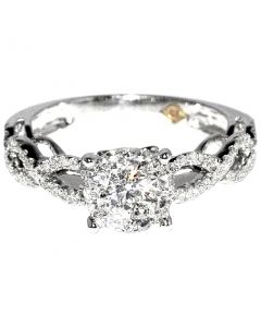 0.81ct Bridal Engagement Ring 14K White Gold Round Solitaire Style Top Infinity Band Certfied Diamonds SI2 F/G