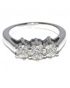 0.5ct Diamond Wedding Ring Anniversary 3 stone style 14K White Gold