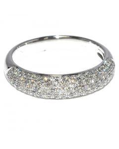 0.8ct Wedding Band Anniversary Ring Domes 10K White gold 5mm Wide