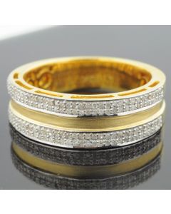 Mens Diamond Wedding Band Wide 8mm 0.35ct 10k White Gold or Yellow Gold Comfort Fit