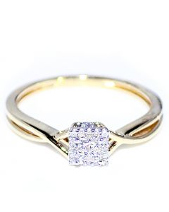 Princess Cut Diamond Engagement Promise Ring 10K Gold 0.11ct 