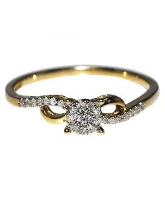 Diamond Promise Ring 10K Gold 0.10ct 4.5mm Wide ladies ring