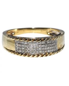 10K Gold Mens Wedding Band Ring 0.2ct Diamonds 7mm Wide