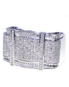 Real Diamond Mens ring 0.6ct Sterling Silver 16.5mm Wide Extra Large 