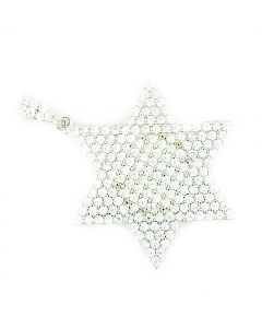 Star David Pendant 24mm Tall Sterling Silver CZ Pave Set 6 Point Star
