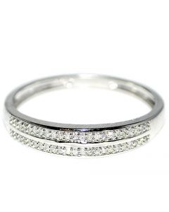 Mens Diamond Wedding Band 0.15ct 10K White Gold 4.4mm Wide