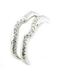 14K White Gold Diamond Jacket Ring Enhancer 0.3ct Diamonds