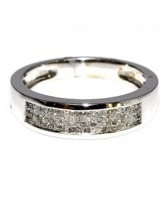 Real Diamond Mens Wedding Band Ring 14k White Gold 0.50ct 5.5mm Wide Size 10 New