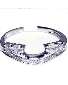 Diamond Enhancer Jacker Ring Wedding Band 0.5ct for Solitaire 14K White Gold 6.5mm wide