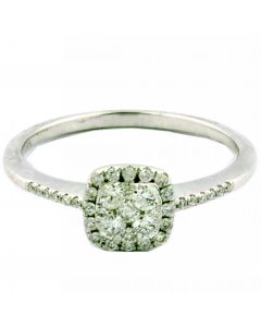 14K White Gold Diamond Engagement Ring 0.31ctw 7mm Wide