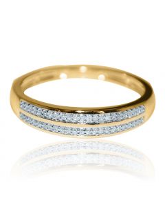 Mens Wedding Band Ring 10k Yellow Gold 0.1ctw Diamonds 5mm Wide