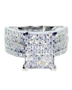 1.25ct Diamond Wedding Ring White Gold 10mm Wide Wide Band