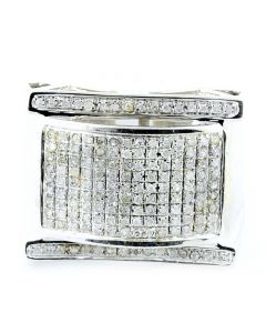 Mens Diamond Ring Large 0.55ct 10K White Gold Pinky Fashion Ring Be the first to review this item  