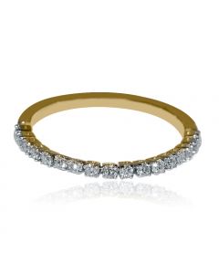 Bendable Wedding Band Anniversary Ring 0.25ct 10K Yellow Gold 1.5mm